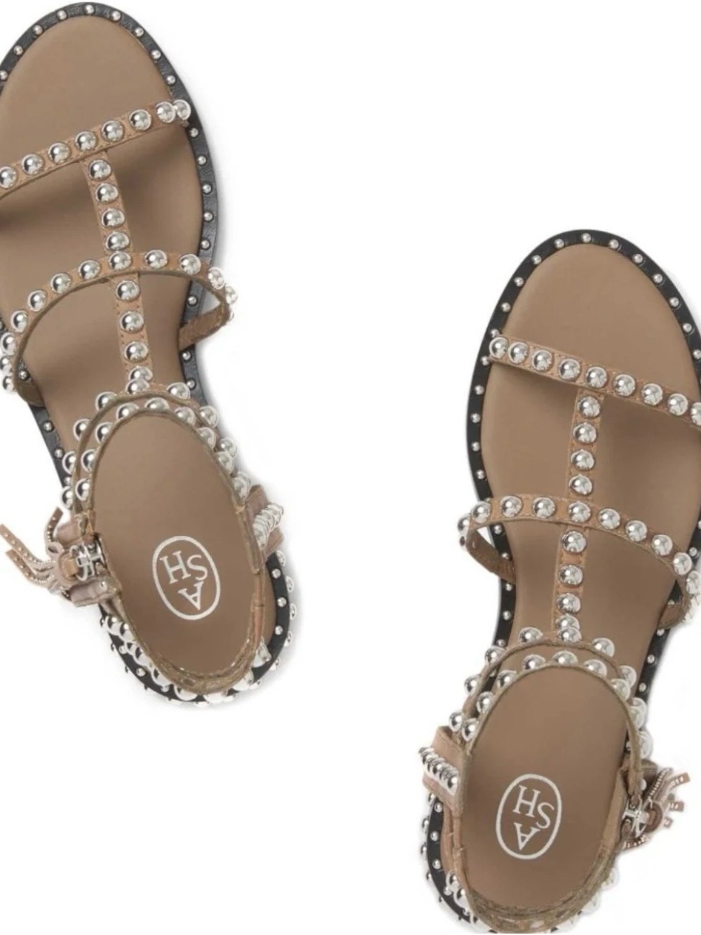 ASH Women's Power Studded Sandals Leather Brown Gladiator Caged 39 - Picture 7 of 7